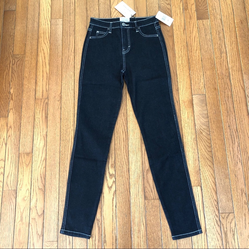Jordache Heritage Straight Skinny Stretch Roxy Jeans Dark Blue Sz 24 MSRP